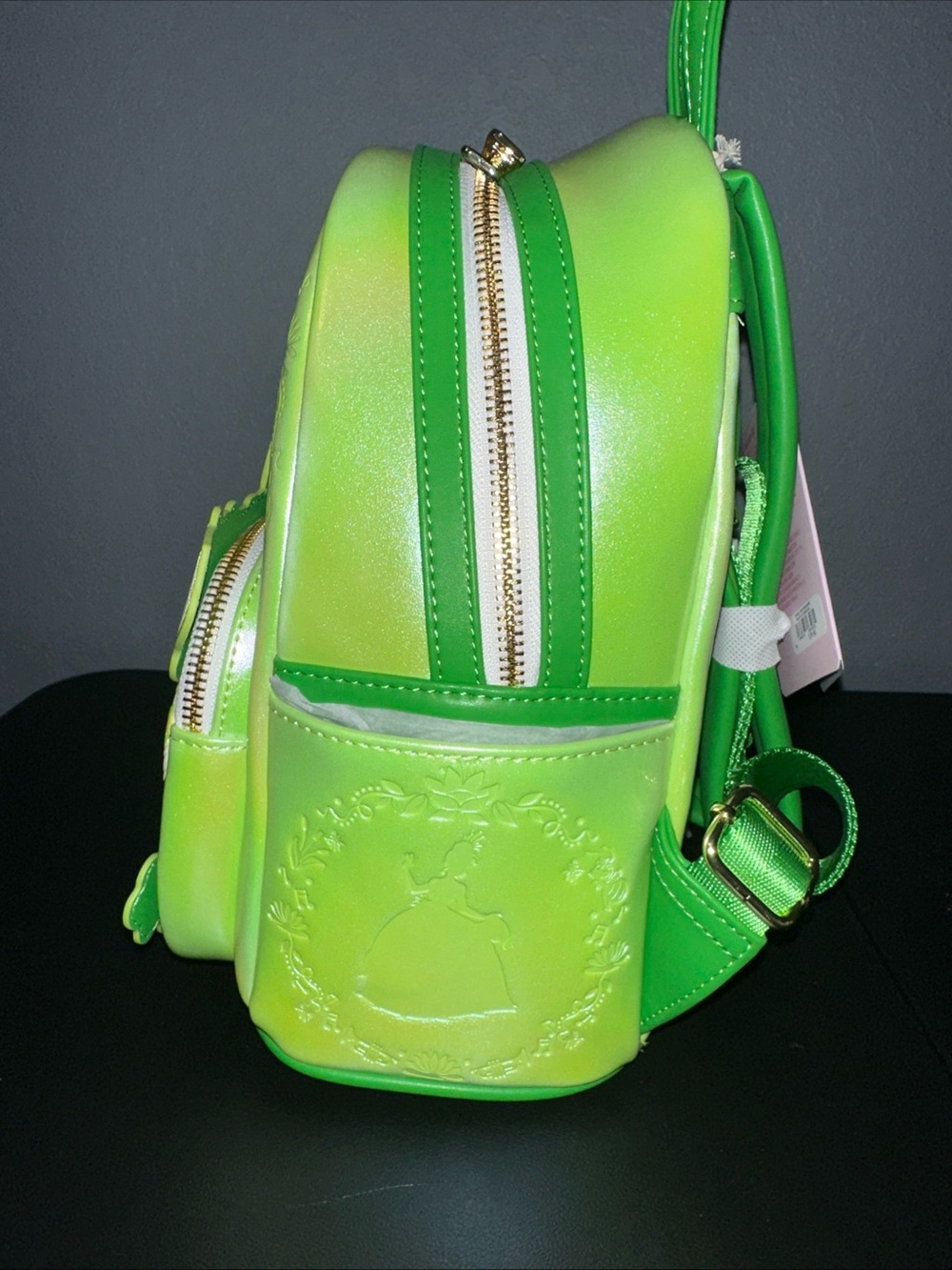Loungefly Disney Princess Tiana Mini Backpack Bag Green Handbag Purse NWT - Picture 8 of 10